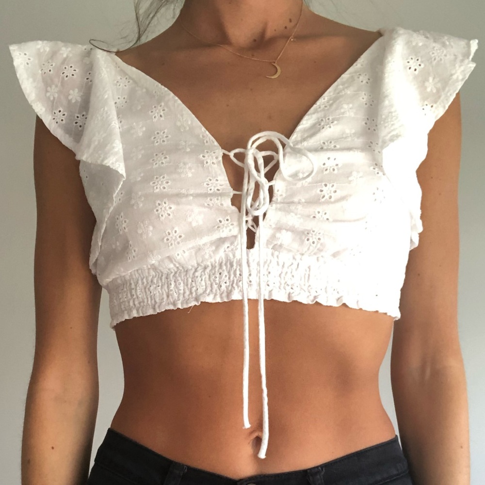 Love & Other Things White XS Crop Top